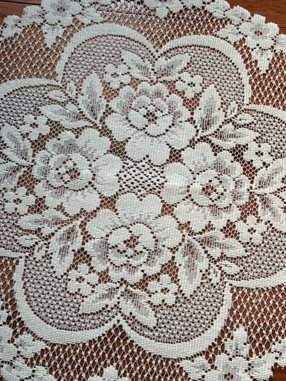 Cream Lace Round Doily Floral Pattern Decorative 19
